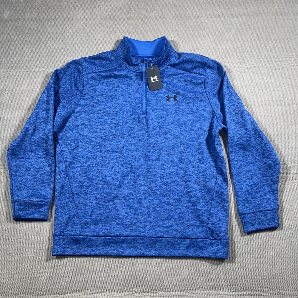 Under Armour Men's Fleece Twist Long Sleeve Loose Pullover XXL Blue New